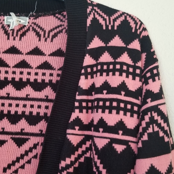 Kirra Aztec Cardigan Pink Black Womens Small - Picture 3 of 8